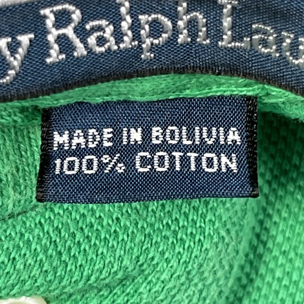Vintage Polo Ralph Lauren Polo Shirt Mens L Green Cotton Pony Logo Side Slit